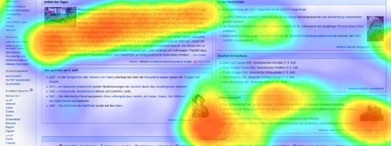 Heatmap overlay op een webpagina